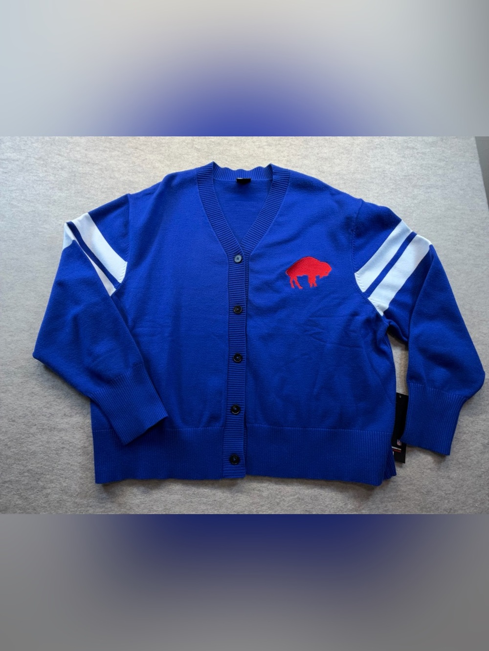 Buffalo Bills Ultra Game NFL Cardigan Sweater Blue Red NWT Size XL